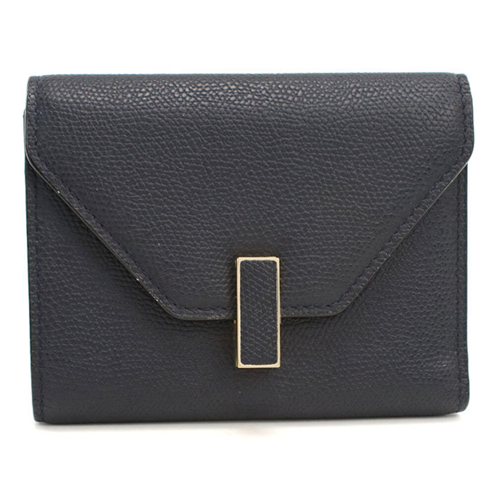 Valextra Iside Tri-fold Wallet, Men's & Women's, Navy